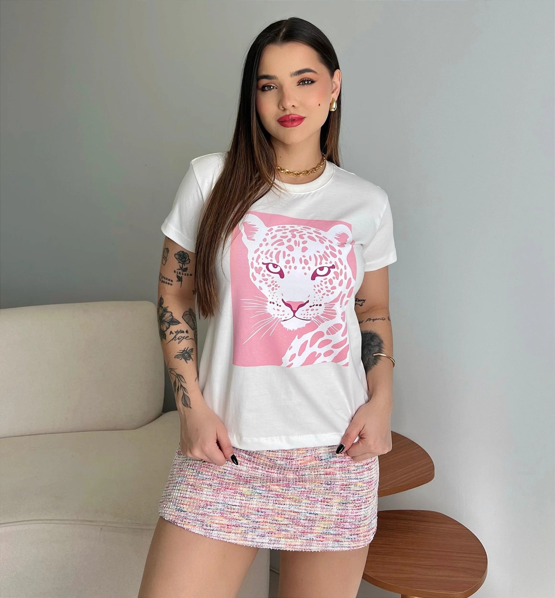 T-SHIRT ONÇA - OFF WHITE