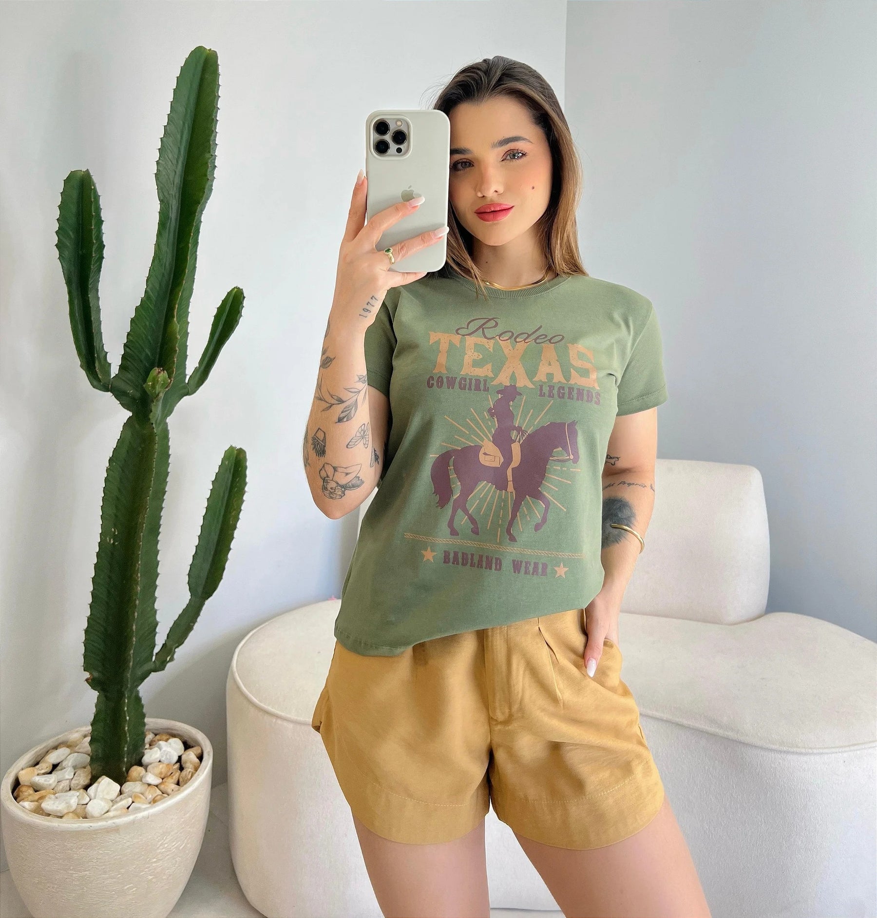 T-SHIRT RODEO TEXAS - FOLHA SECA
