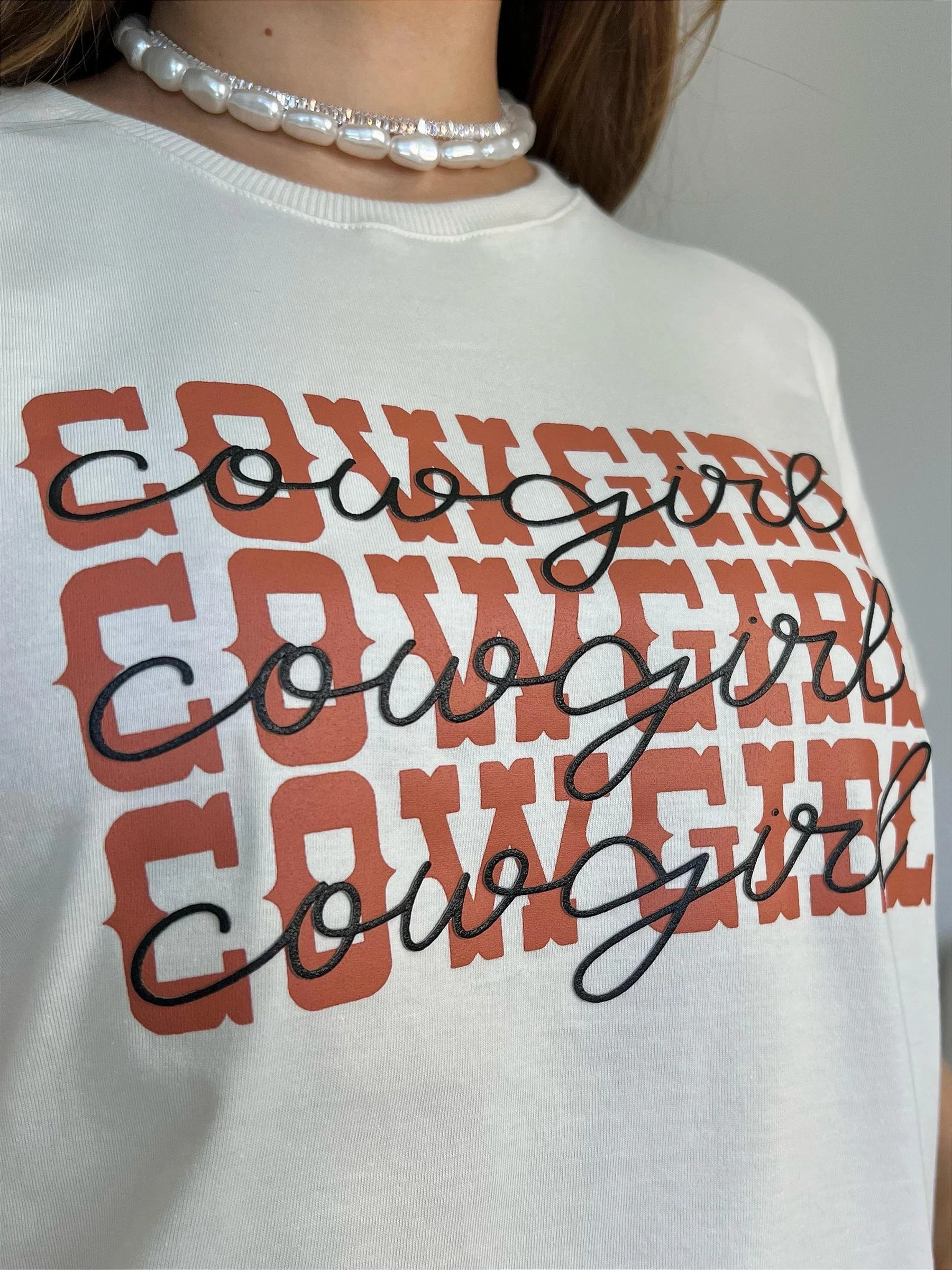 T-SHIRT COWGIRL - BEGE NATURAL