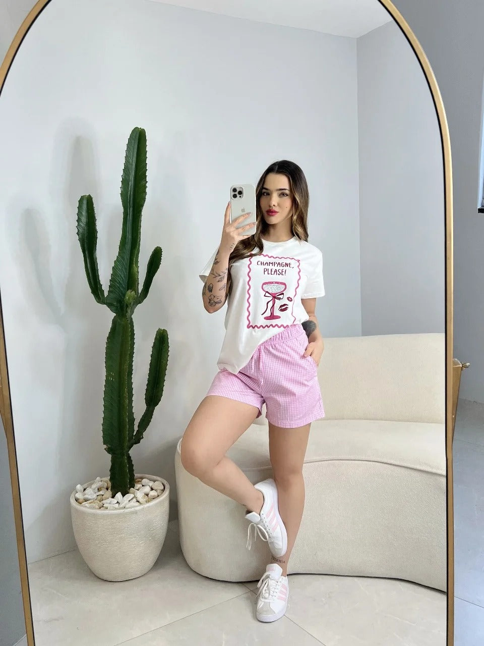 T-SHIRT CHAMPAGNE C/STRASS - OFF WHITE