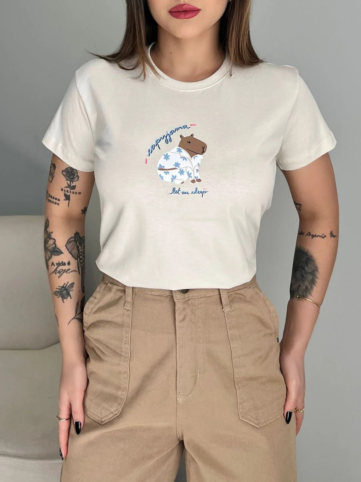 T-SHIRT CAPIJAMA - BEGE NATURAL