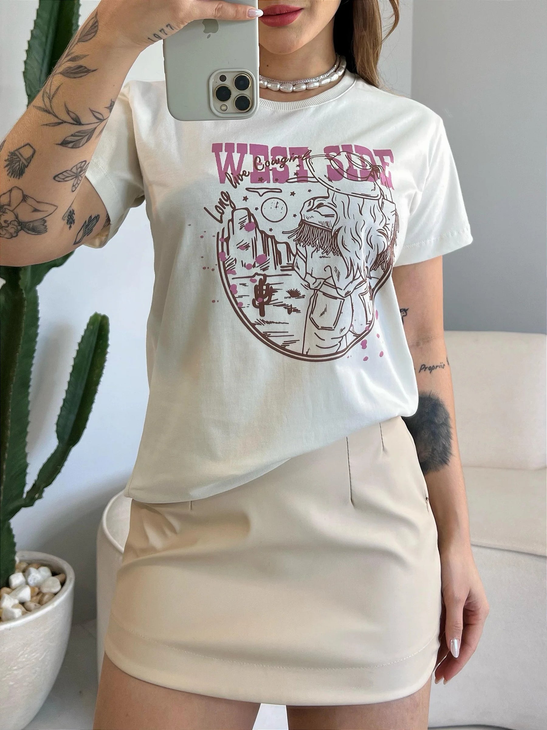 T-SHIRT WEST SIDE - BEGE NATURAL