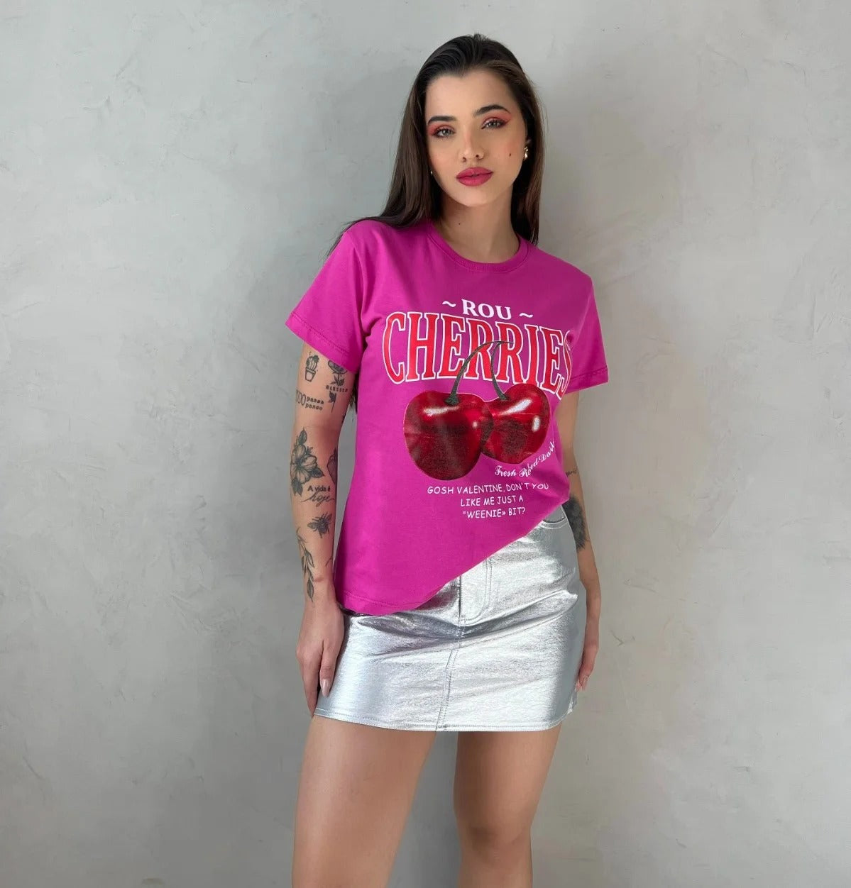 T-SHIRT ROU CHERRIES CEREJA - PENELOPE