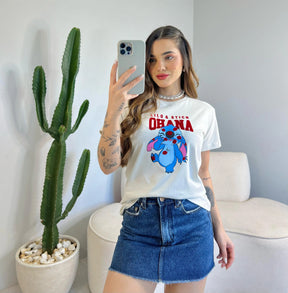 T-SHIRT LILO & STITCH VELUDO - BEGE NATURAL