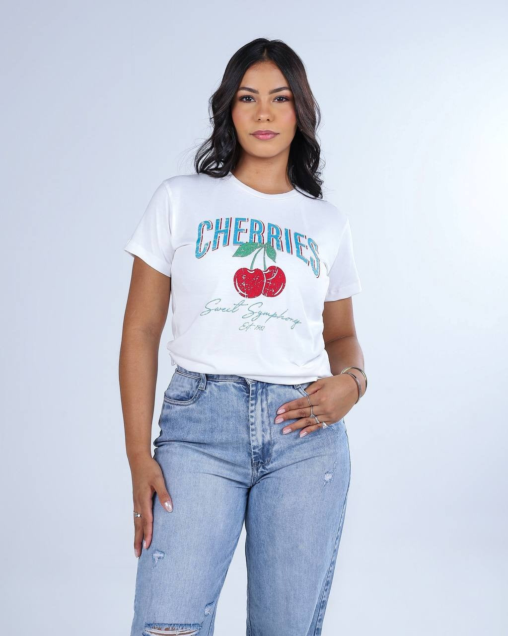 T-SHIRT CHERRIES - OFF WHITE
