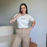 T-SHIRT ADIDAS C/GLITTER - BEGE NATURAL