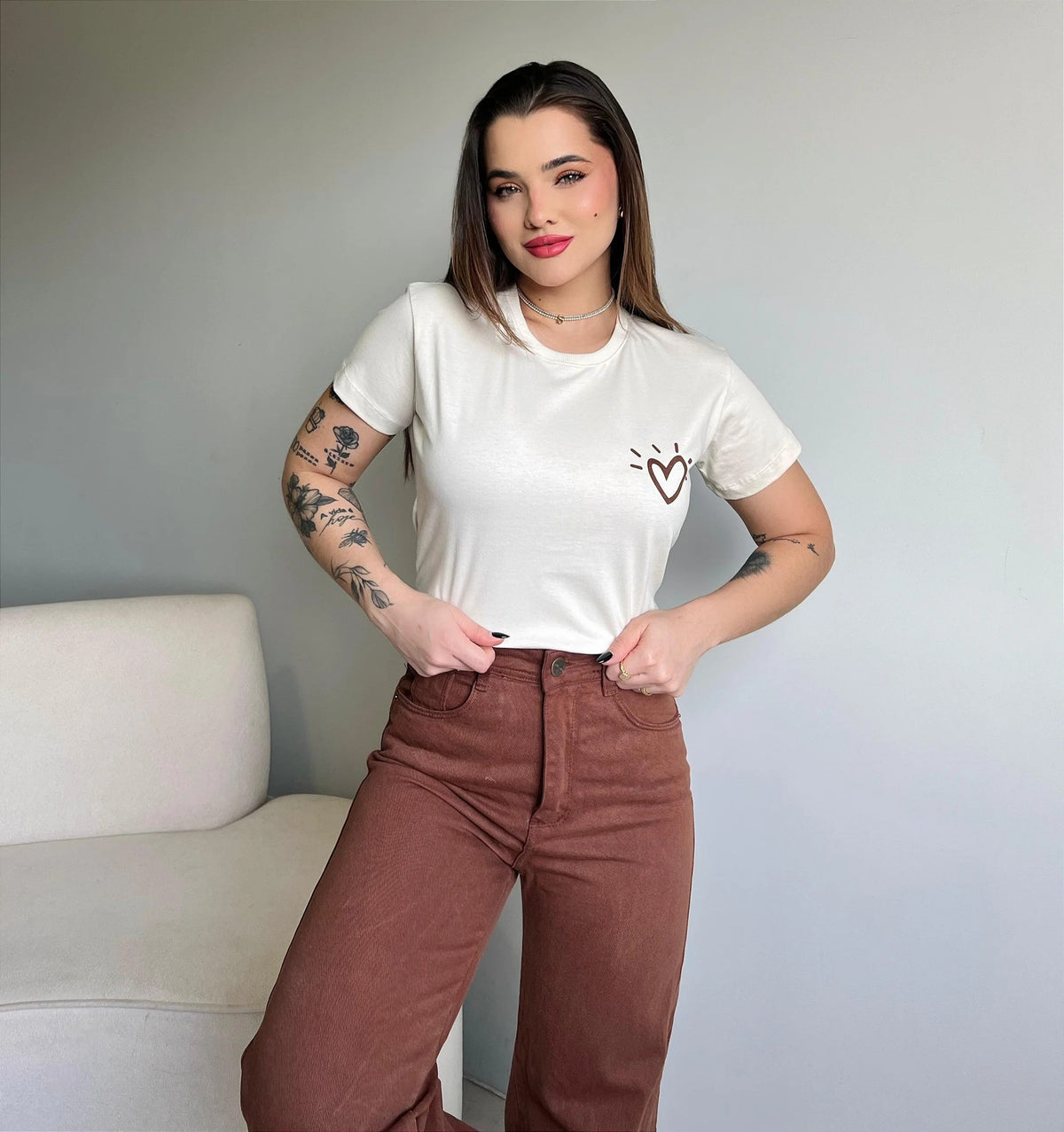 T-SHIRT ILUMINADA - BEGE NATURAL
