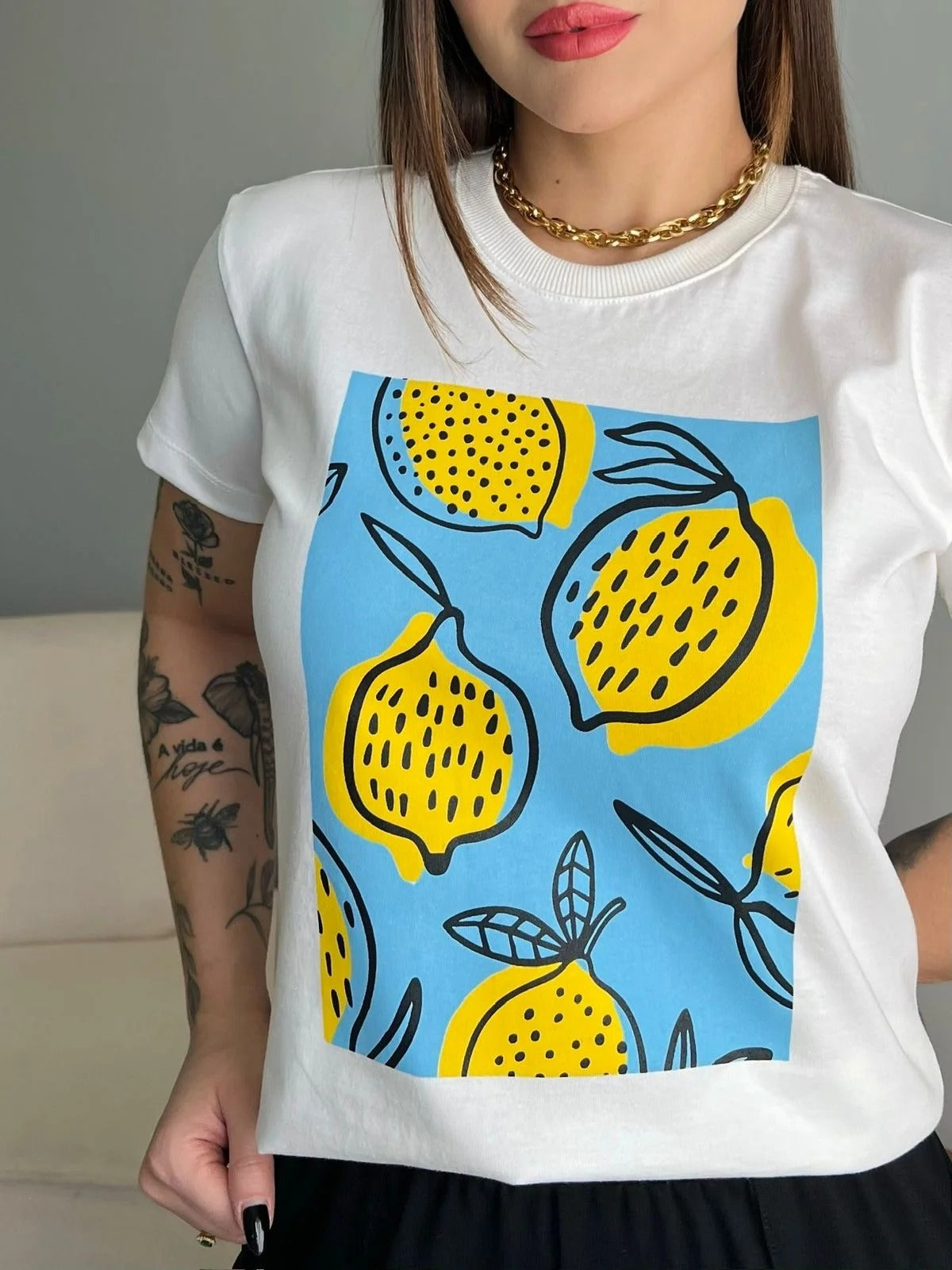 T-SHIRT LIMÕES - OFF WHITE