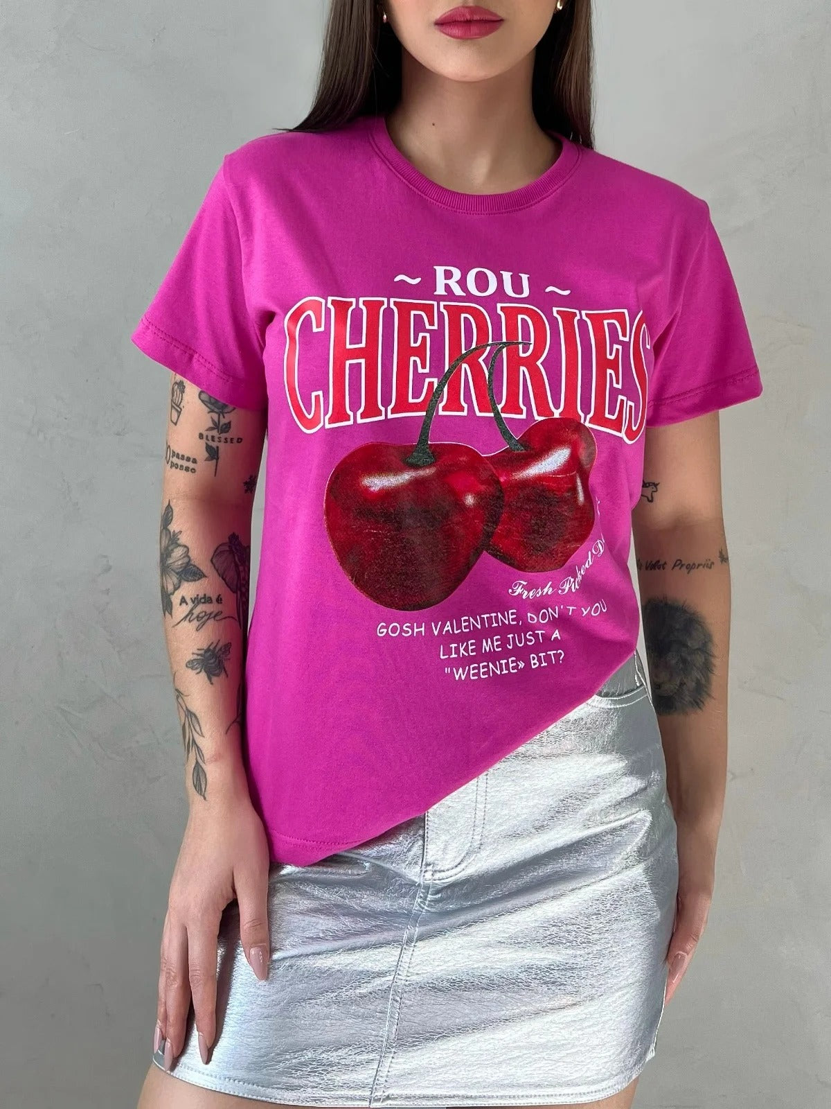 T-SHIRT ROU CHERRIES CEREJA - PENELOPE