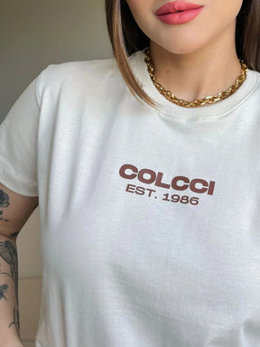 T-SHIRT COLCCI EST 1986 - BEGE NATURAL