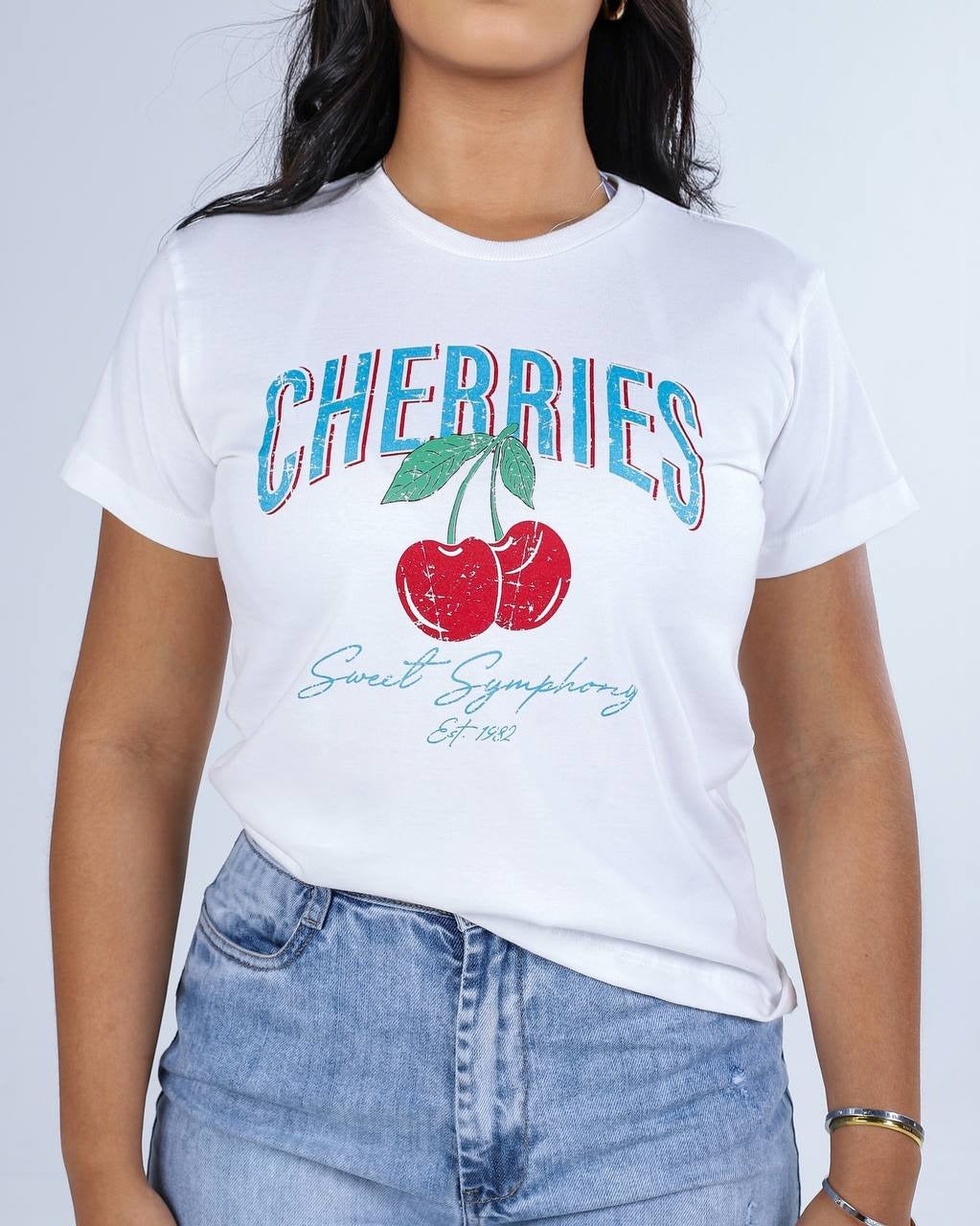 T-SHIRT CHERRIES - OFF WHITE