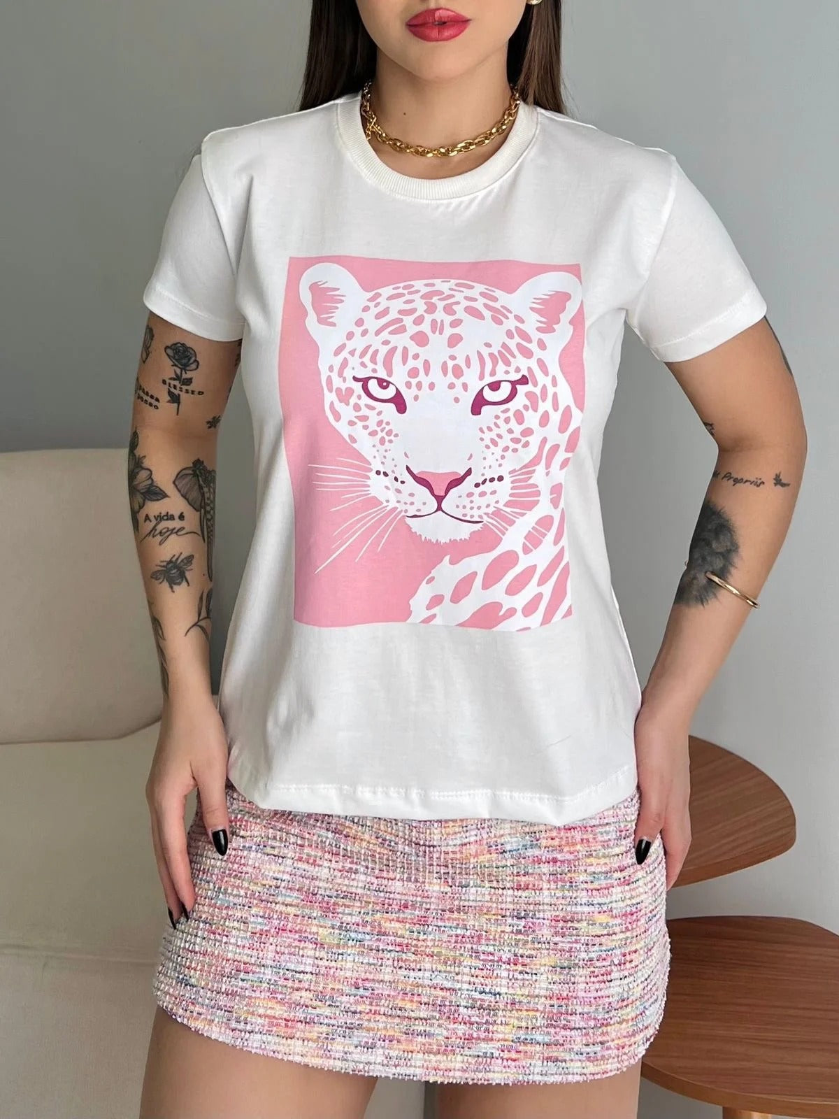 T-SHIRT ONÇA - OFF WHITE