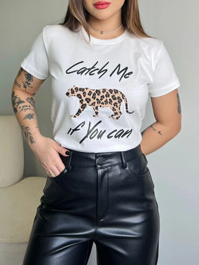 T-SHIRT CATCH ME C/APLICAÇÃO - OFF WHITE