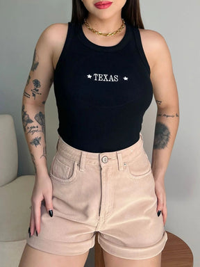 REGATA (BORDADA) TEXAS - PRETO