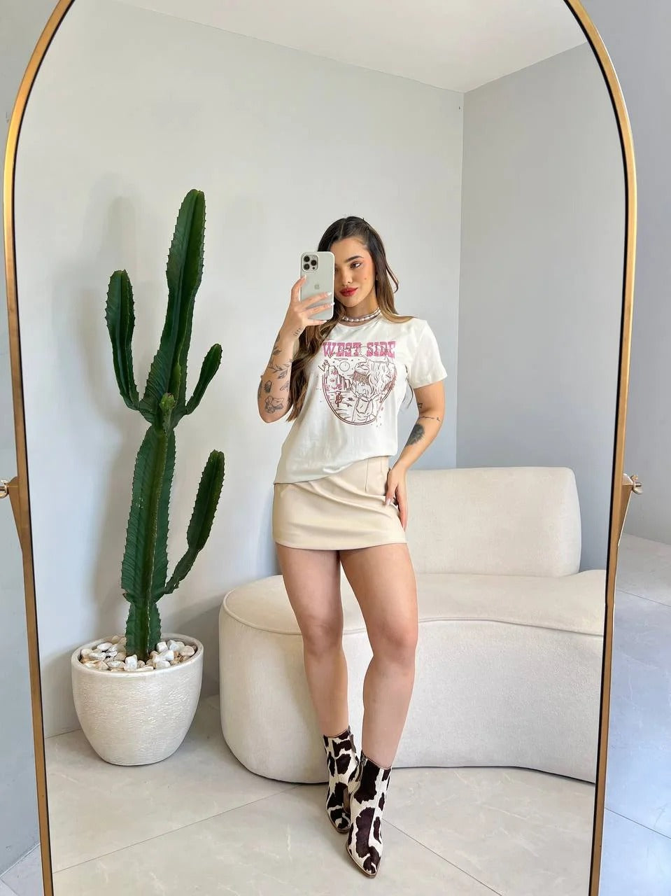 T-SHIRT WEST SIDE - BEGE NATURAL