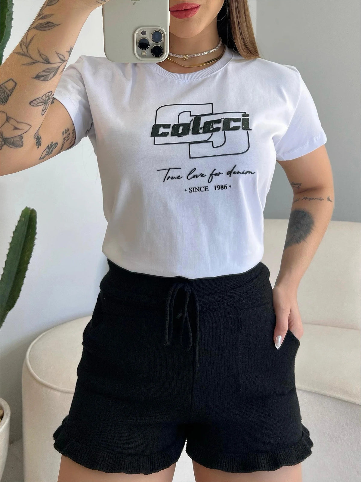 T-SHIRT COLCCI TRUE LOVE - BRANCO
